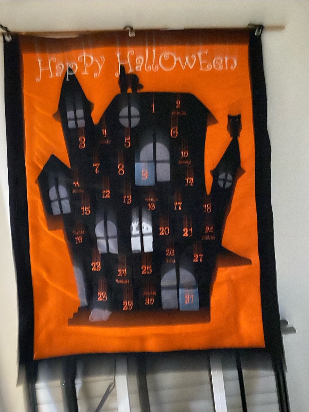 Pottery Barn Kids Halloween Countdown Wall Calendar advent haunted house cat